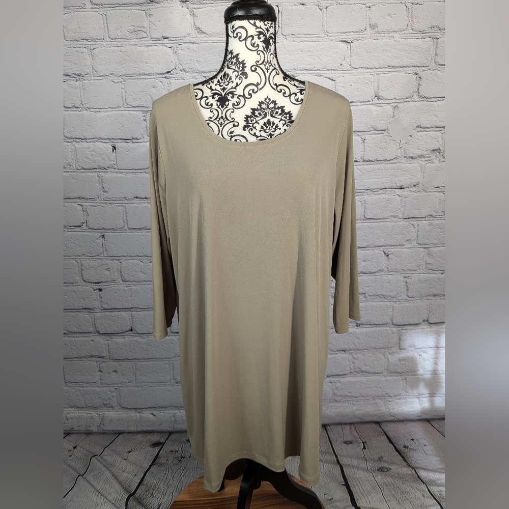 Susan Graver Women's Long Sleeve Stretch Knit Popover Plus Size 1x Top b09a